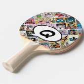 Comic Kleurrijke Personages Kinder Patroon Initiaa Tafeltennisbatje (Voorkant Gekanteld)