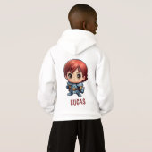 Comic Knight Chibi Character Kids Hoodie (Achterkant volledig)