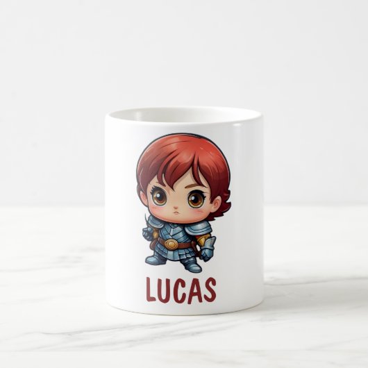 Comic Knight Custom Name Kids Mug (Centre)
