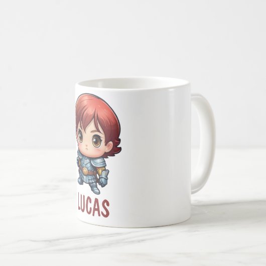 Comic Knight Custom Name Kids Mug (Devant droit)