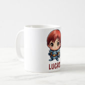 Comic Knight Custom Name Kids Mug Koffiemok (Voorkant links)