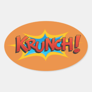 Comic Krunch. Ovale Sticker