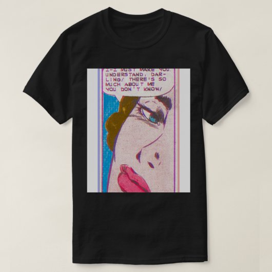 Comic lofi meisje glitch retro lichtenstein t-shirt (Design voorkant)