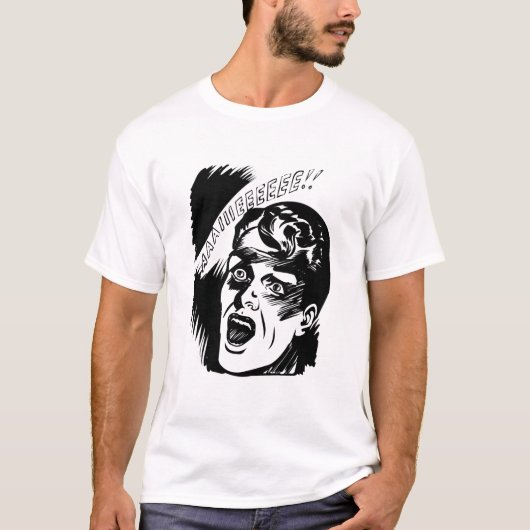 Comic Man Scream Halloween T-shirt (Voorkant)