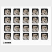 Comic-masker Vierkante Sticker (Vel)