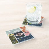 Comic Natuur Space: herfstillustratie Glazen Onderzetter (Schuin)