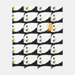 Comic Penguin: zwart wit Fleece Deken