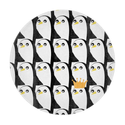 Comic Penguin: zwart wit Snijplank (Voorkant)