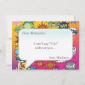 Comic Pop Art Amazing Bloemenmeisje Card (Achterkant)