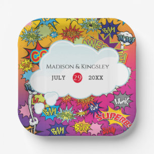 Comic Pop Art 💥🎨 Huwelijksgraffiti Papieren Bordje