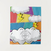 Comic Pop Art Logo Pop Up Winkel Tafel Runner Sign Wandkleed (Voorkant)