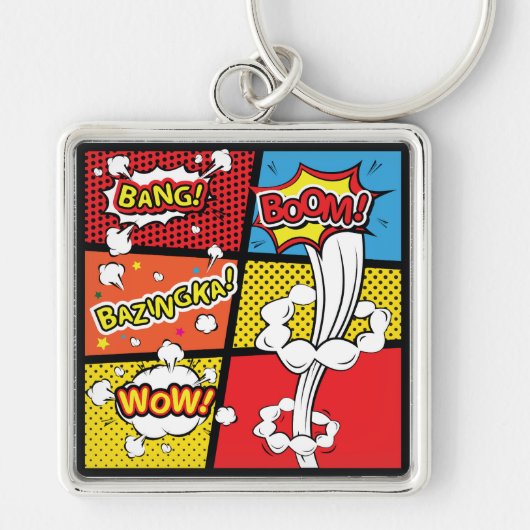 Comic pop art sleutelhanger (Voorkant)