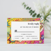 Comic Pop Art 💥🎨 Wedding Graffiti RSVP Card (Staand voorkant)
