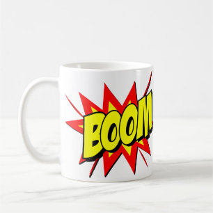 Comic Pop Art Yellow Red BOOM Novelty Funny Koffiemok