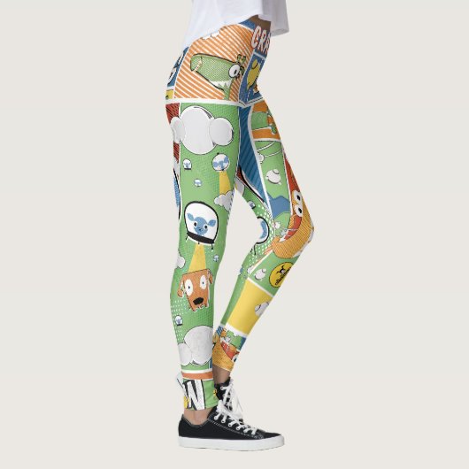 Comic Print-Patterned Women's Leggings (Rechts)