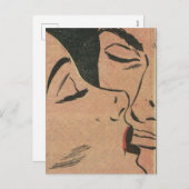 Comic Roy Lichtenstein Style Kiss Feestdagenkaart (Voorkant / Achterkant)