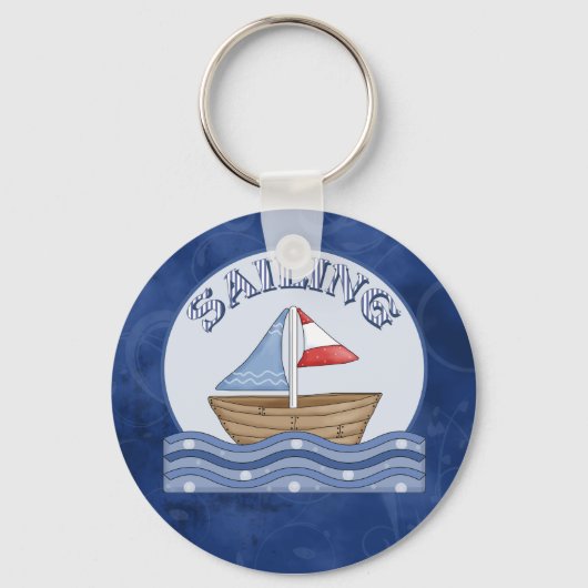 Comic Sailing Boat Sleutelhanger (Voorkant)