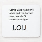 Comic Sans Mousepad Muismat (Voorkant)