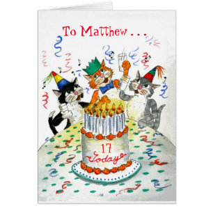 Comic Singing Cats Custom Age-specific Birthday