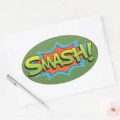 Comic Smash! Ovale Sticker (Envelop)