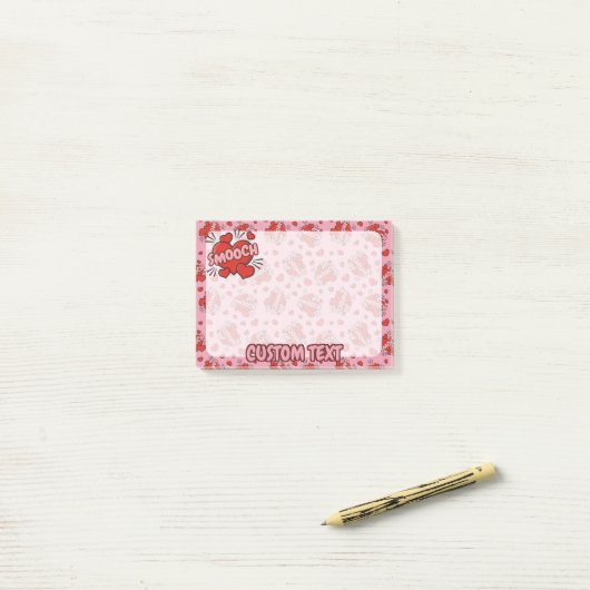 Comic Sound Effect Pattern Kissen Post-it® Notes (Op bureau)