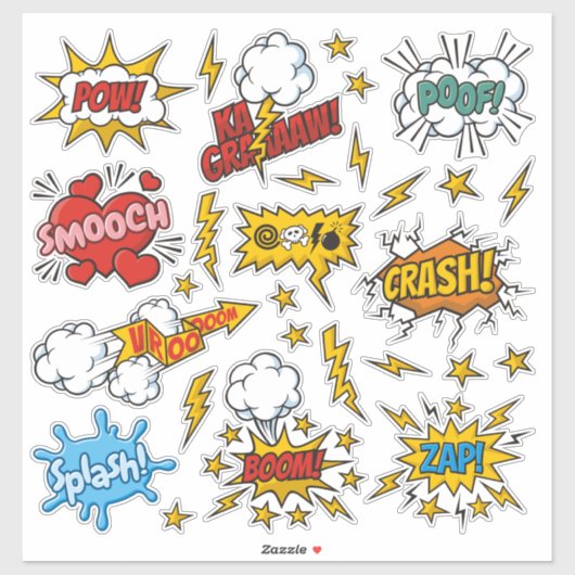Comic Sound Effects Sticker Set (Vel)