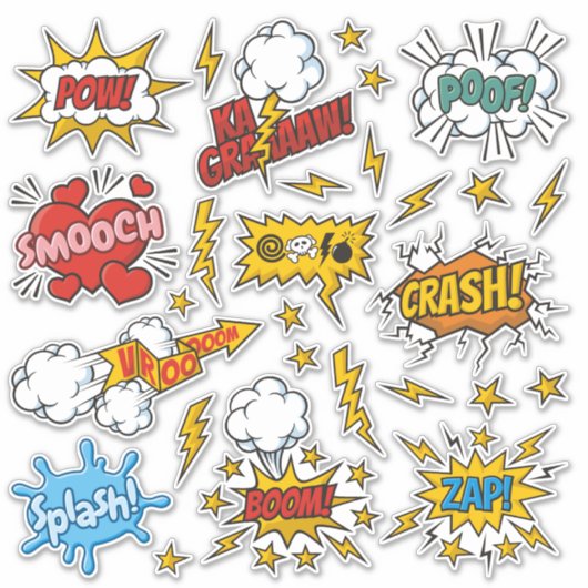 Comic Sound Effects Sticker Set (Voorkant)