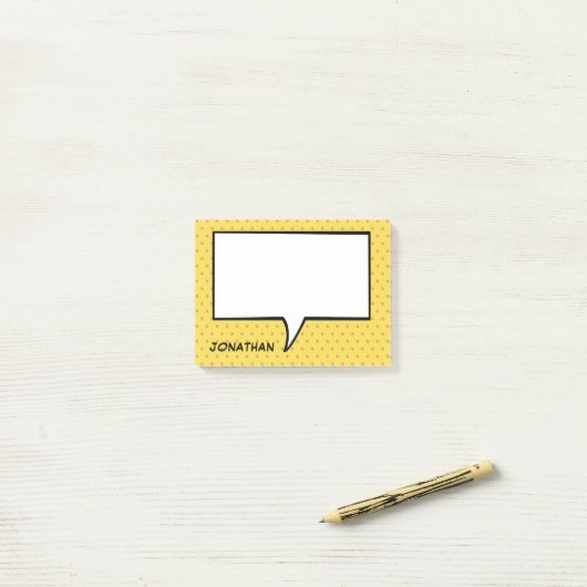 Comic Speech Bubble - Aangepaste aangepaste kleur Post-it® Notes (Op bureau)