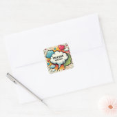 Comic Speech Bubble Pattern Vierkante Sticker (Envelop)