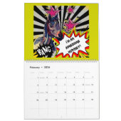 Comic stijl paarden kalender (Feb 2026)