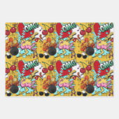 Comic stijl Pop kunst meisjes Inpakpapier Vel (Voorkant 2)