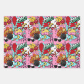Comic stijl Pop kunst meisjes Inpakpapier Vel (Voorkant)