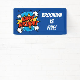 Comic stijl Verjaardag Jongen typografie splash Spandoek