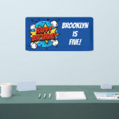 Comic stijl Verjaardag Jongen typografie splash Spandoek (Beurs)