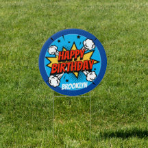 Comic stijl Verjaardag Jongen typografie splash