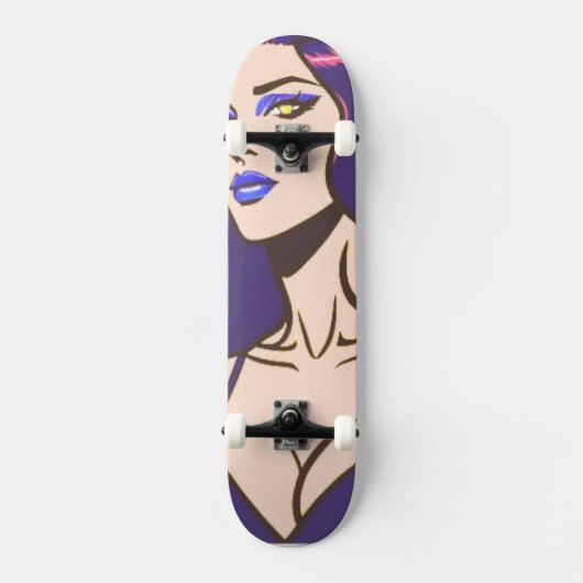Comic stijl  vrouw Skateboard (Voorkant)