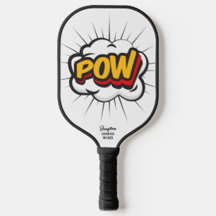 Comic Strip Action Bubble POW Custom Text Name Pickleball Paddle