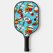 Comic Strip BAMM BOOM Custom Text Action Bubble Pickleball Paddle (Voorkant)