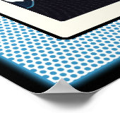 Comic Style Bling Ring Wedding Blue Stippen Poster (Hoek)