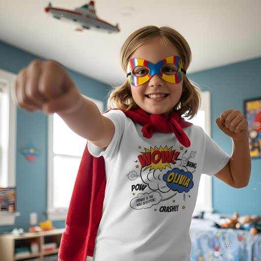 Comic Style de livre Super Hero T-shirt