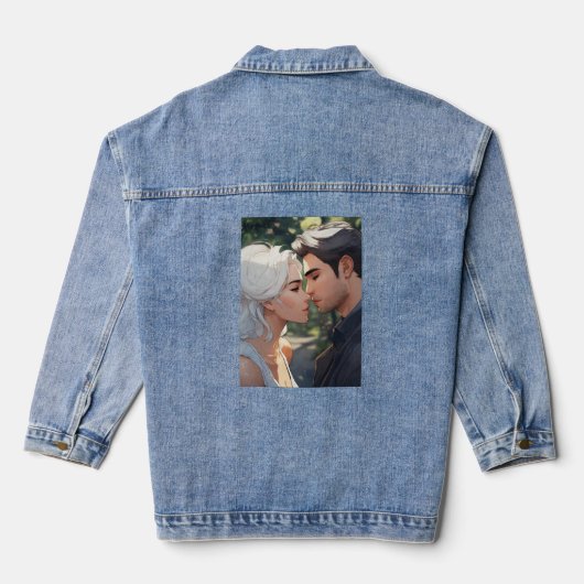 comic style denim jacket (Achterkant)
