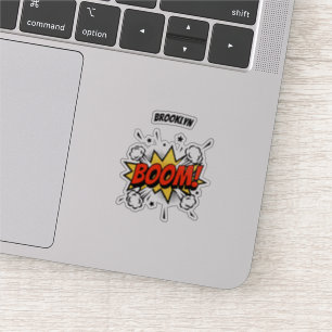 Comic style fun boom typografie pop art sticker