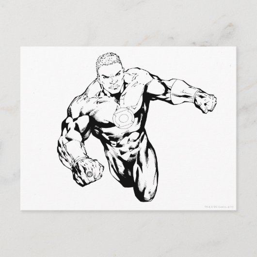 Comic Style - Groene lantern, zwart-wit Briefkaart (Voorkant)