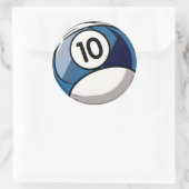 Comic Style Number 10 Billiards Ball Ronde Sticker (Tas)