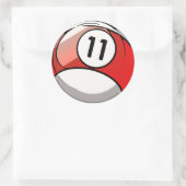 Comic Style Number 11 Billiards Ball Ronde Sticker (Tas)