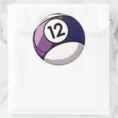 Comic Style Number 12 Billiards Ball Ronde Sticker (Tas)