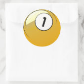 Comic Style Number 1 Billiards Ball Ronde Sticker (Tas)