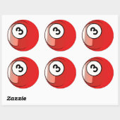 Comic Style Number 3 Billiards Ball Ronde Sticker (Vel)