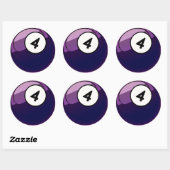 Comic Style Number 4 Billiards Ball Ronde Sticker (Vel)