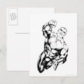 Comic Style - Opvliegend, zwart en wit Briefkaart (Voorkant / Achterkant)